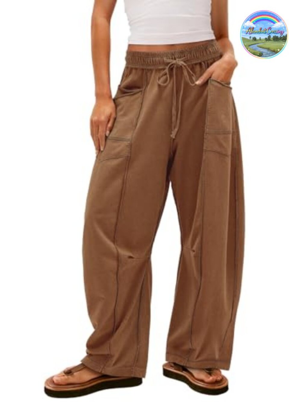Baggy Wide Leg Palazzo Pants Women Casual Drawstring Lounge with Pockets